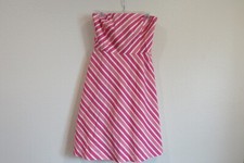 Ann Taylor Strapless Pink Peach Lined MIDI Dress SZ 8