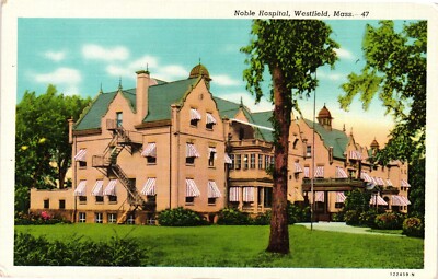 Noble Hospital Building Westfield Massachusetts MA c1920 Vintage Postcard