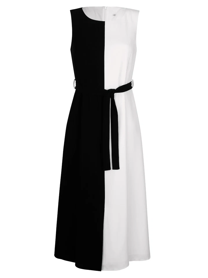 Alba Moda Etui Kleid schwarz-offwhite in Colorblock Gr. 40 0823565139 (G) - Bild 2 von 4