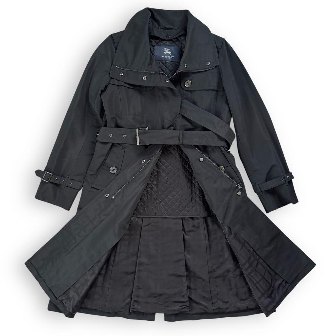 Burberry London Black Quilted Liner Trench Coat Size 40 Pre-Owned
