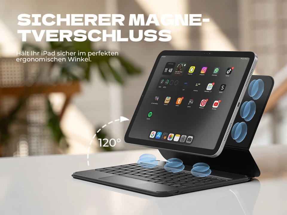 DEXNOR Tastatur Hülle für iPad 11 Generation A16 /10th mit Multi-Touch Trackpad - Bild 3 von 4