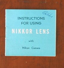 NIKON INSTRUCTIONS FOR USING THE NIKKOR LENS/53997