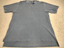 Vintage East Island Polo Shirt Mens L Blue Stone Wash Fade Casual Retro Grunge