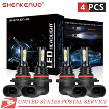 9005 9006 LED Headlights Kit Combo Bulbs 6500K High low Beam Super White Bright