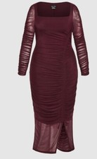 City Chic Xxl Dress Annalise Burgundy Plus Size 24