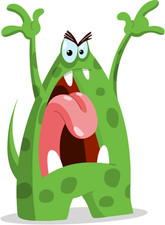 Angry Monster Animal Cartoon Car Bumper Sticker Decal 4" x 5"