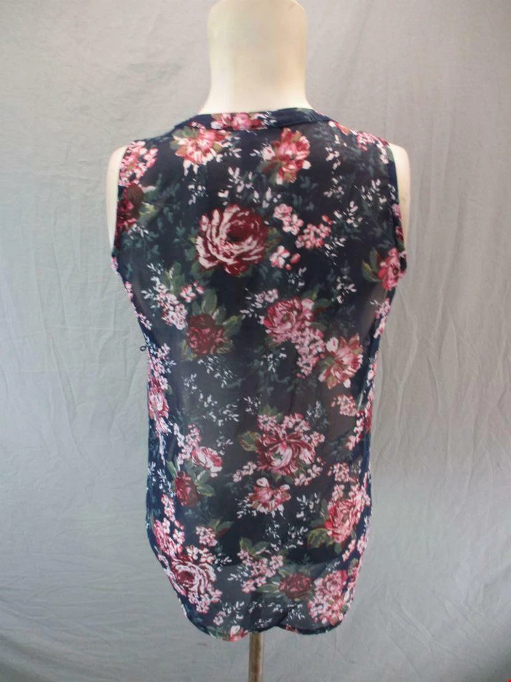 Blusa Henley Maternidad Talla S Mujer Negra Floral Sin Mangas Maternidad Top6G698 Foto 4 de 4