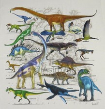 DINOS OF THE WORLD-Dinosaurs Jurassic Cretaceous Science T Shirt sizes S-2XL NEW