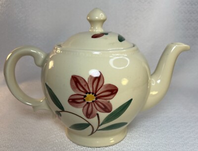 Shawnee Pottery Teapot Midcentuy Modern Hand Painted Bold Blue  32 oz. capacity