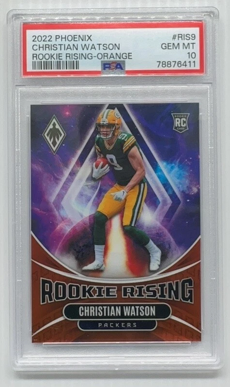 Christian Watson Panini Phoenix Rookie Rising #RIS9 Orange