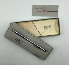 Cross Classic Century Retractable Ball Point Pen Chrome/ Blue Ink MIB /b