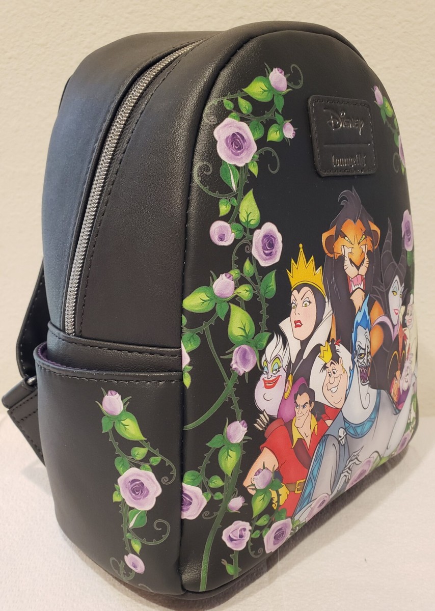 New Loungefly Disney Villains Floral Mini Backpack  display picture 2