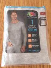 Fruit Of The Loom Thermal Crew Long Sleeve Shirt, Long Johns Underwear. Sz Med