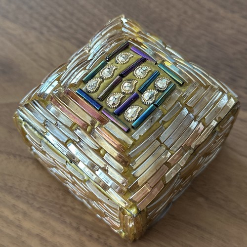Glass Mosaic Jeweled Rhinestone Trinket Box Jewelry Keepsake The Bombay Company eBay