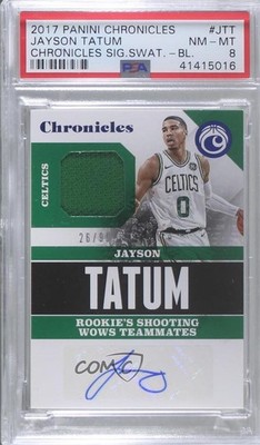 2017-18 Panini Chronicles Blue 26/99 Jayson Tatum PSA 8 Rookie Auto RC 0g8q