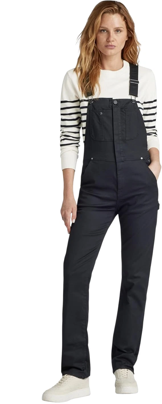 G-STAR RAW Women's Slim Dungaree DK Black Overalls Jumpsuit Romper, Size S - NEW