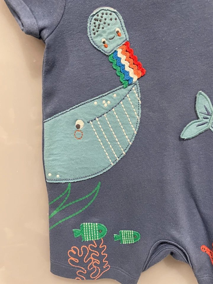MOTHERCARE - Very Cute Baby Boy Ocean Romper - Size 1-3 Months - EUC - image 2 of 4
