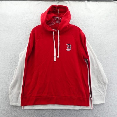 G-III Hoodie Womens Medium Boston Red Sox Red Colorblock Vintage Pullover New