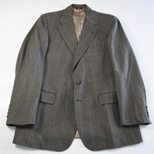 Vtg Polo University Ralph Lauren 40R Stripe Flannel Wool Blazer Sport Coat