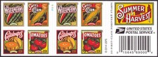 USPS 5 Booklets, 100 Stamps In Total Postage Fruit And Vegetable