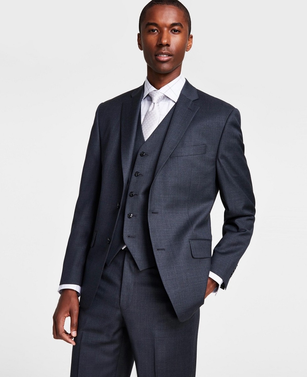 $450 NEW MICHAEL KORS Mens 44L 46S Gray Canada Blazer Sport Coat