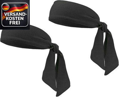 Sport Stirnband Schwarz Schweißband Haarband Atmungsaktiv Leichtlauf Set