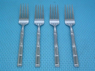 Reed & Barton Rebacraft ROYAL BAMBOO Set of 4 Salad Forks 6 1/2'' Stainless Korea