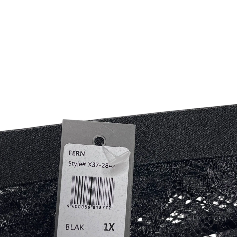 Frederick's of Hollywood Helecho Red Y Tanga de Encaje Negro Talla 1X Foto 4 de 4