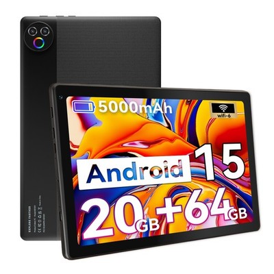 Anmesc Tablet 10.1 Inch Android 15 Tablets 20GB RAM+64GB ROM  HD IPS WIFI Touch
