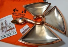 Los Castillo TAXCO Silver Copper BIRD Bowl Platter TRAY  Hand Wrought Mexico