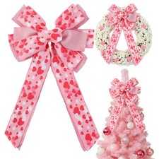 Valentine's Day Wreath Bow,11.4"x19.6" Valentine Bows for Wreaths Decor Large...