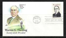 USA SC # 2219a Presidents - Warren G. Harding - FDC . Artcraft  cachet
