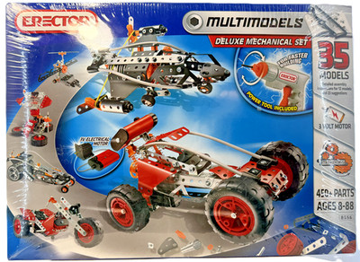 Erector Multimodels 85556 Deluxe Set 450+ Parts Motorized 35 Models Sealed