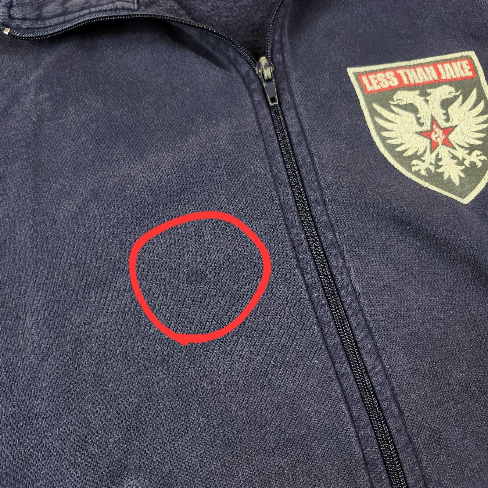 Vintage Less Than Jake Full Zip Track Jacket Mens Large Navy USA Made - product detail image 8