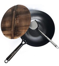 Souped Recipes Carbon Steel Wok Electric, Induction Gas Stoves (lid, RRP £51