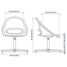 IKEA SIBBEN/LOBERGET Silla de Escritorio Infantil, Blanco
