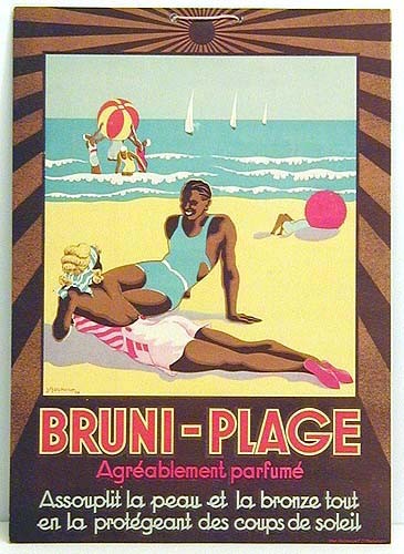 Original 1934 French Advertising Poster - Bruni-Plage