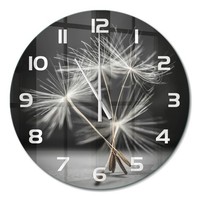 Glasuhr Design Wanduhr Wohnaccessoire LöWenzahnsamen WeißE Zeiger Fi60 Cm