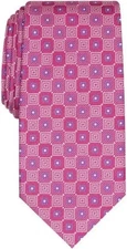 Perry Ellis Portfolio Men's Performance Tie Laytone Diamond Medallion Neat-Pink