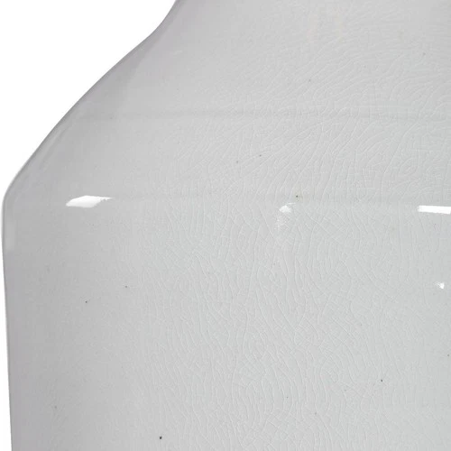UTTERMOST 28398-1 DAKOTA WHITE CRACKLE GLAZE RIBBED TEXTURE CERAMIC TABLE LAMP - Picture 3 of 6