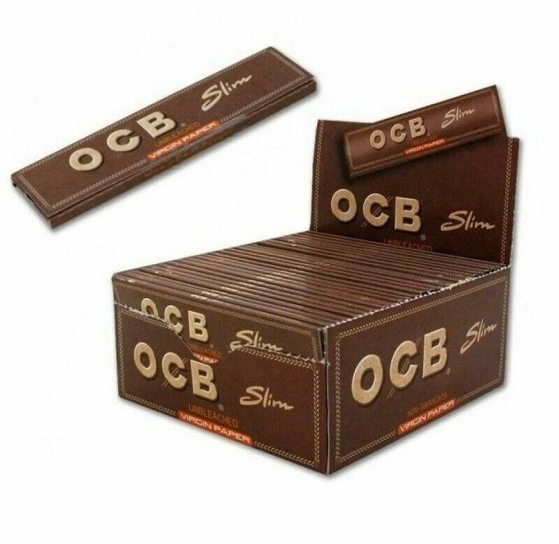 OCB Brown Unbleached Virgin Slim King Size Rolling Papers Booklets