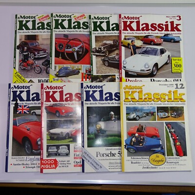 8 x Motor Klassik 1986-1988 Zeitschrift . Oldtimer BMW Borgward Bentley Porsche