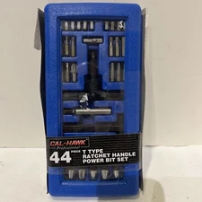 Cal - Hawk 44 Piece T Type Ratchet Handle Power Bit Set New Open Box