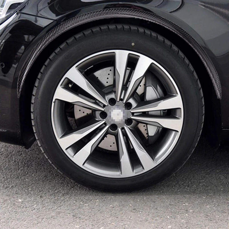 Juego de 4 piezas de embellecedores de rueda de auto de fibra de carbono para cejas arco molduras labios guardabarros llamaradas Foto 2 de 4