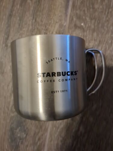 Starbucks Gatherings Mug Silver Metal Stainless Steel Camping Wire Cup 12oz