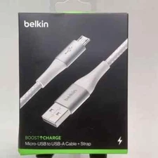 Belkin Boost Charge Braided Micro-USB to USB-A Cable 6.6FT/2M White