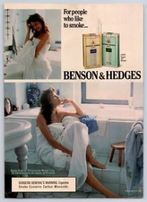 1990 Benson And Hedges Cigarettes Woman In Bathroom Barefoot Print Ad