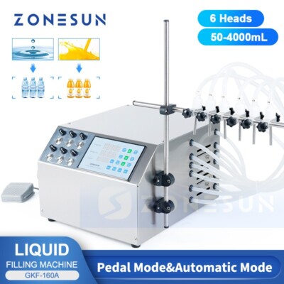 ZONESUN 6 Head Semi-Automatic Liquid Filling Machine Juice Filler ZS-DPYT6P