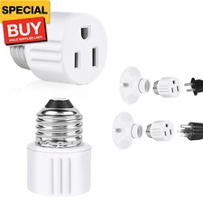 Outlet Light Socket Adapter,Screw in Outlet Socket,E26 Light Bulb to Outlet Sock