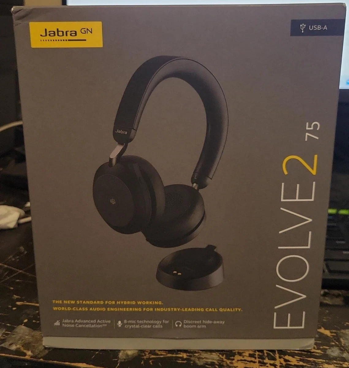 Jabra Evolve2 75 Wireless Headset - Black, USB-A, UC Compatibility  706487021551